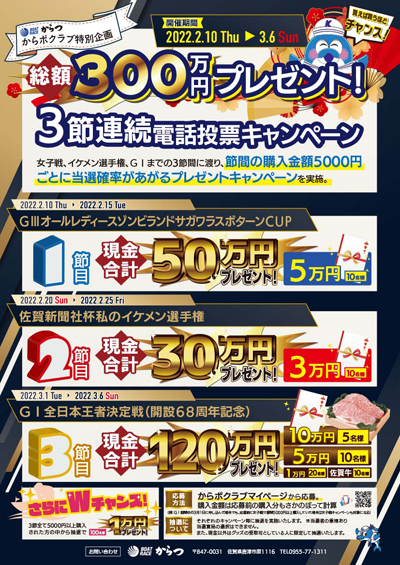 ボートレースからつ スマートフォンサイト イベント情報